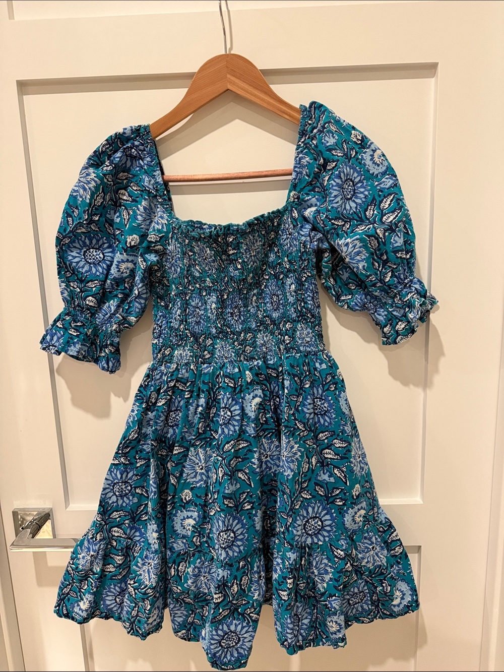Perry walker collective floral baby doll puffy sleeve mini summer dress Sz Small